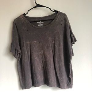 short sleeve distressed tee